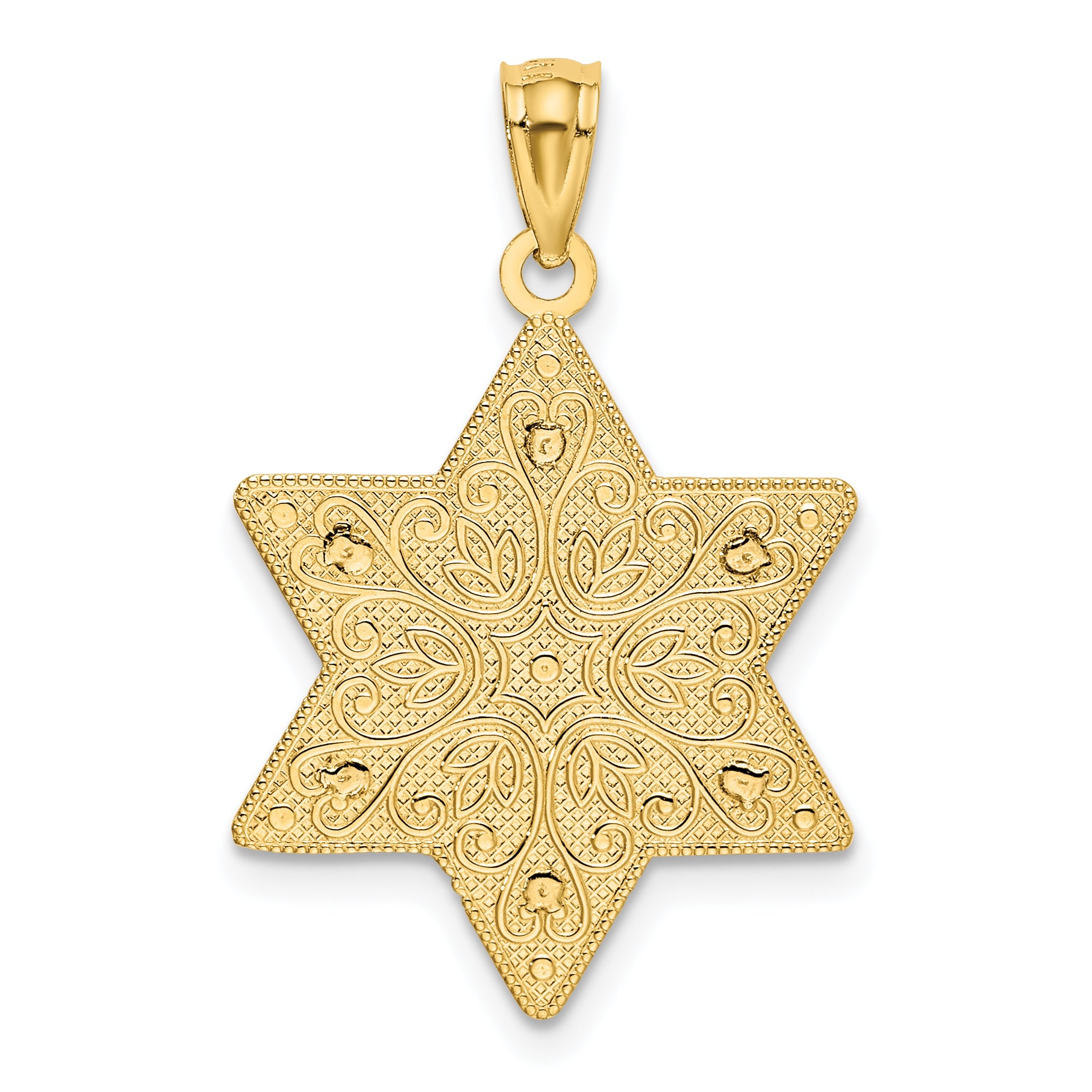 14K Two-Tone Polished Reversible Filigree Star Of David Pendant