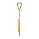 14K w/Rhodium D/C Lady Of Guadalupe Oval Pendant