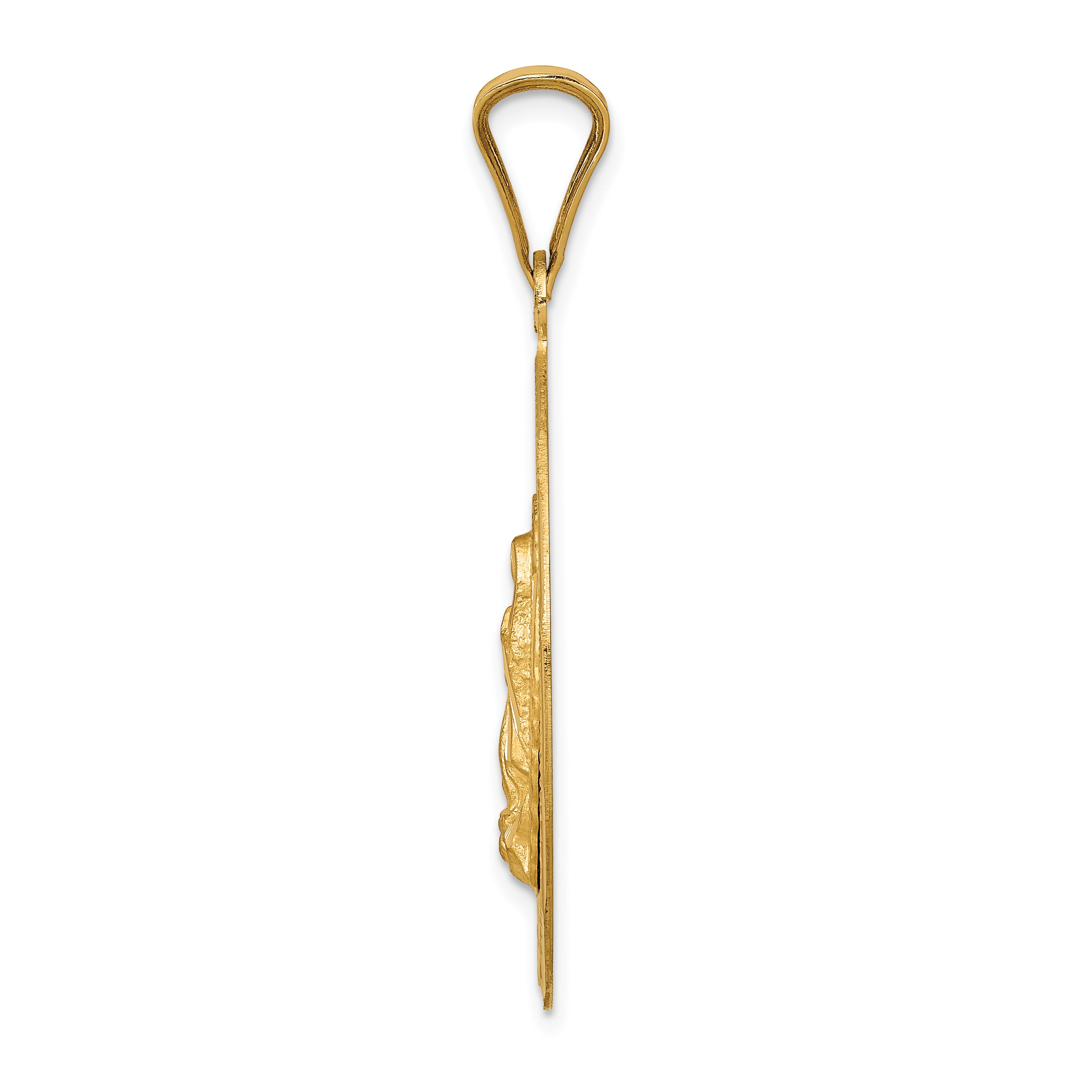 14K w/Rhodium D/C Lady Of Guadalupe Oval Pendant