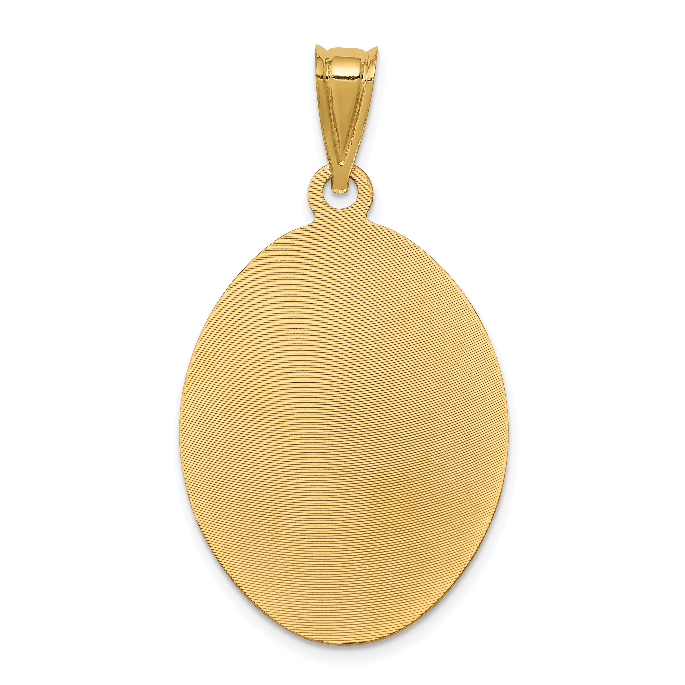 14K w/Rhodium D/C Lady Of Guadalupe Oval Pendant