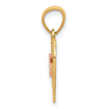 14k Two-tone Diamond-cut 15 Pendant