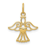 14k Polished Small Angel w/Heart Pendant