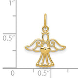 14k Polished Small Angel w/Heart Pendant