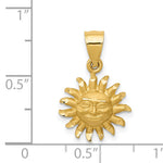 14k Satin Diamond-cut Sun Pendant