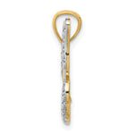 14k w/ Rhodium Diamond-cut Polished Open Butterfly Pendant