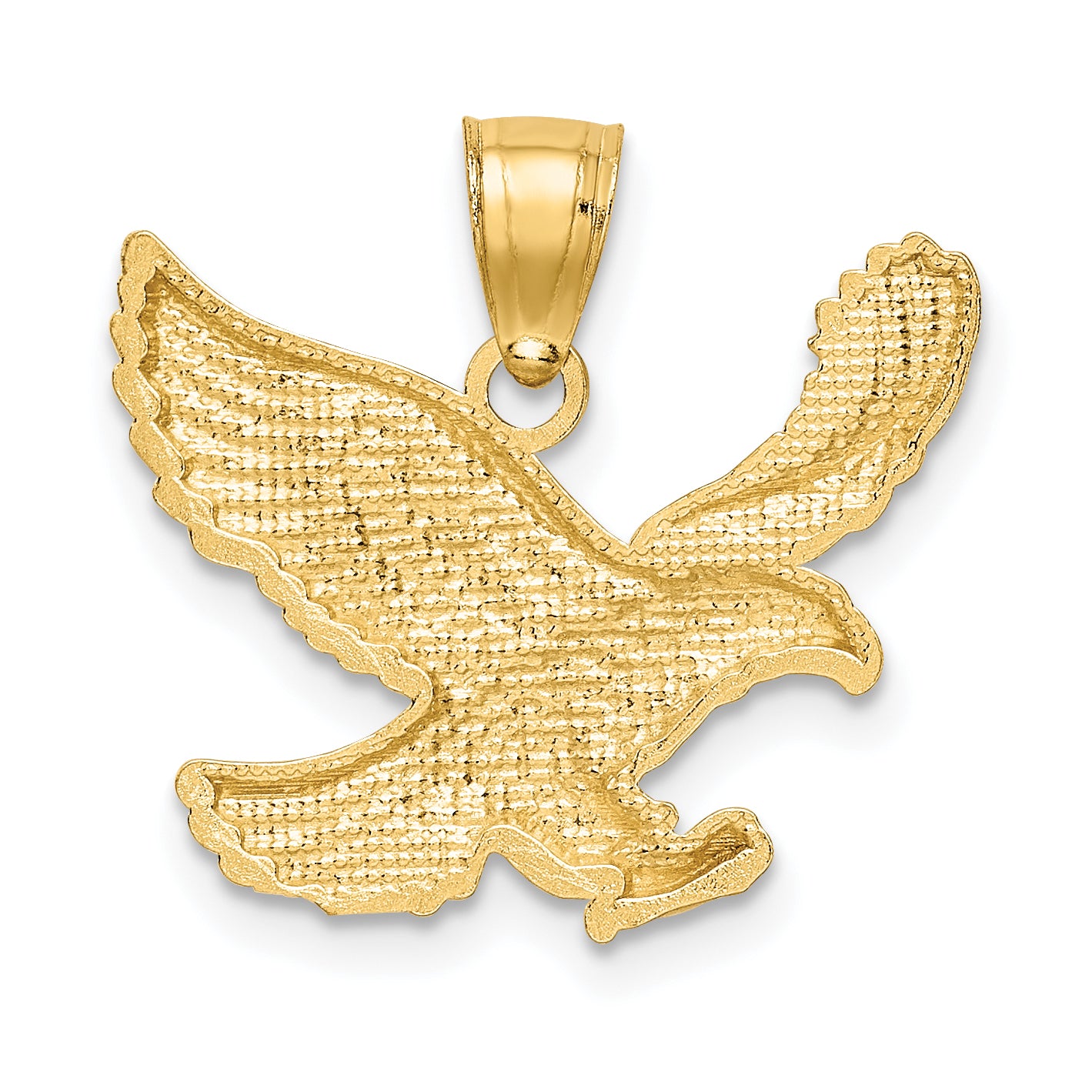 14k Diamond-cut Eagle Pendant