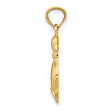 14k Polished Sitting Dog Pendant