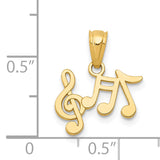 14k Polished Music Notes Pendant