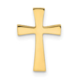 14k Polished Cross Chain Slide w/ textured back