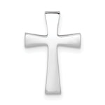 14k White Gold Polished Cross Chain Slide w/ textured back