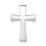 14k White Gold Polished Cross Chain Slide w/ textured back