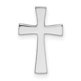 14k White Gold Polished Cross Chain Slide w/ textured back
