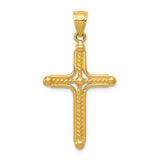 14k Polished Braided Cross Pendant