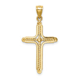 14k Polished Braided Cross Pendant