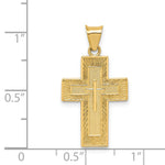 14k Textured Reversible Lords Prayer in Spanish Cross Pendant