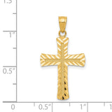 14k Diamond-cut Latin Cross Pendant