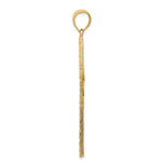 14k Polished and Textured Diamond-cut Latin Cross Pendant