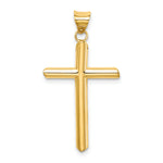14k Polished Tube Cross Pendant