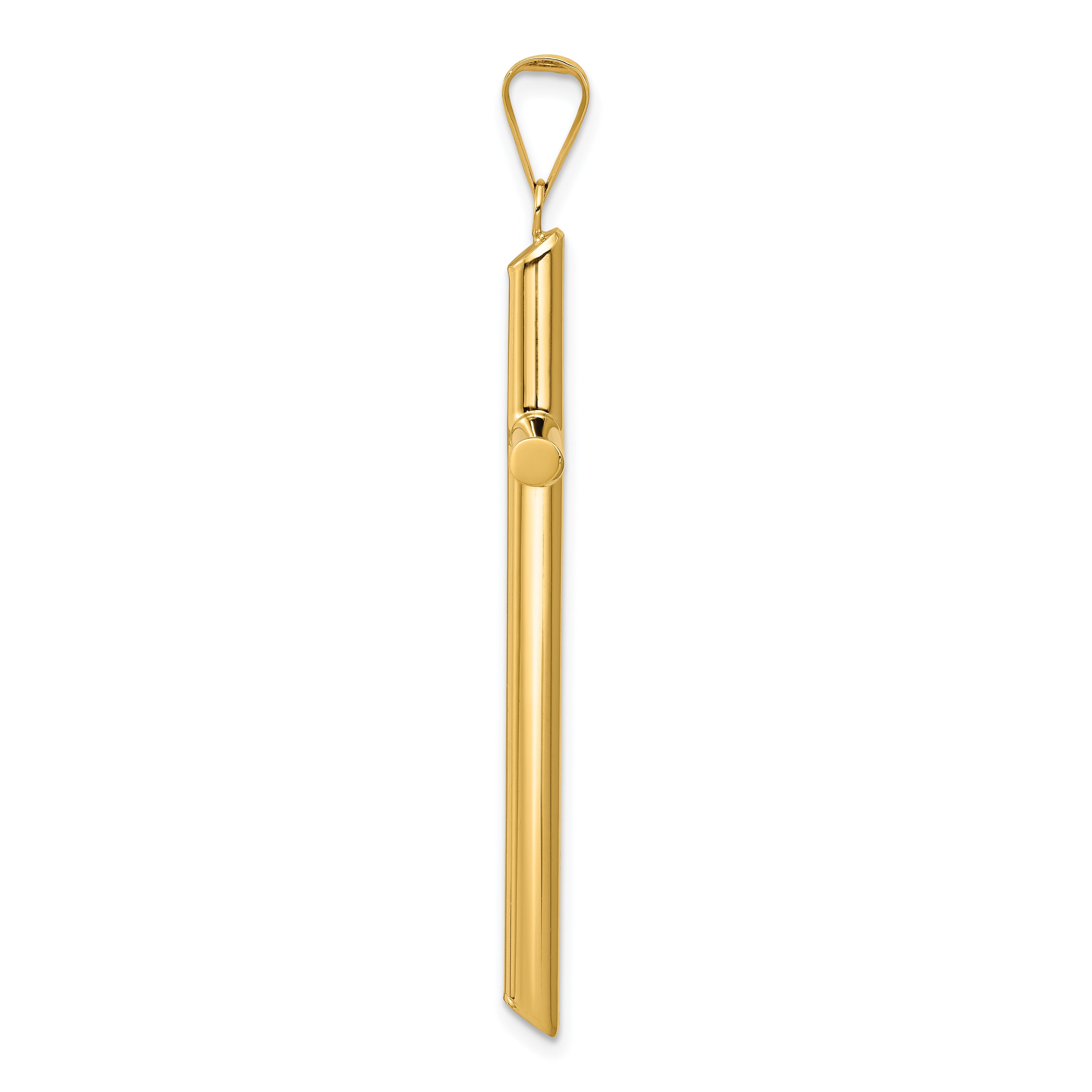 14k Polished Tube Cross Pendant