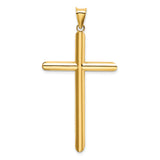 14k Polished Tube Cross Pendant