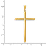 14k Polished Tube Cross Pendant
