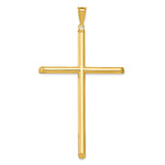 14k Polished Tube Cross Pendant