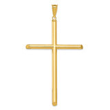 14k Polished Tube Cross Pendant