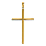 14k Polished Tube Cross Pendant