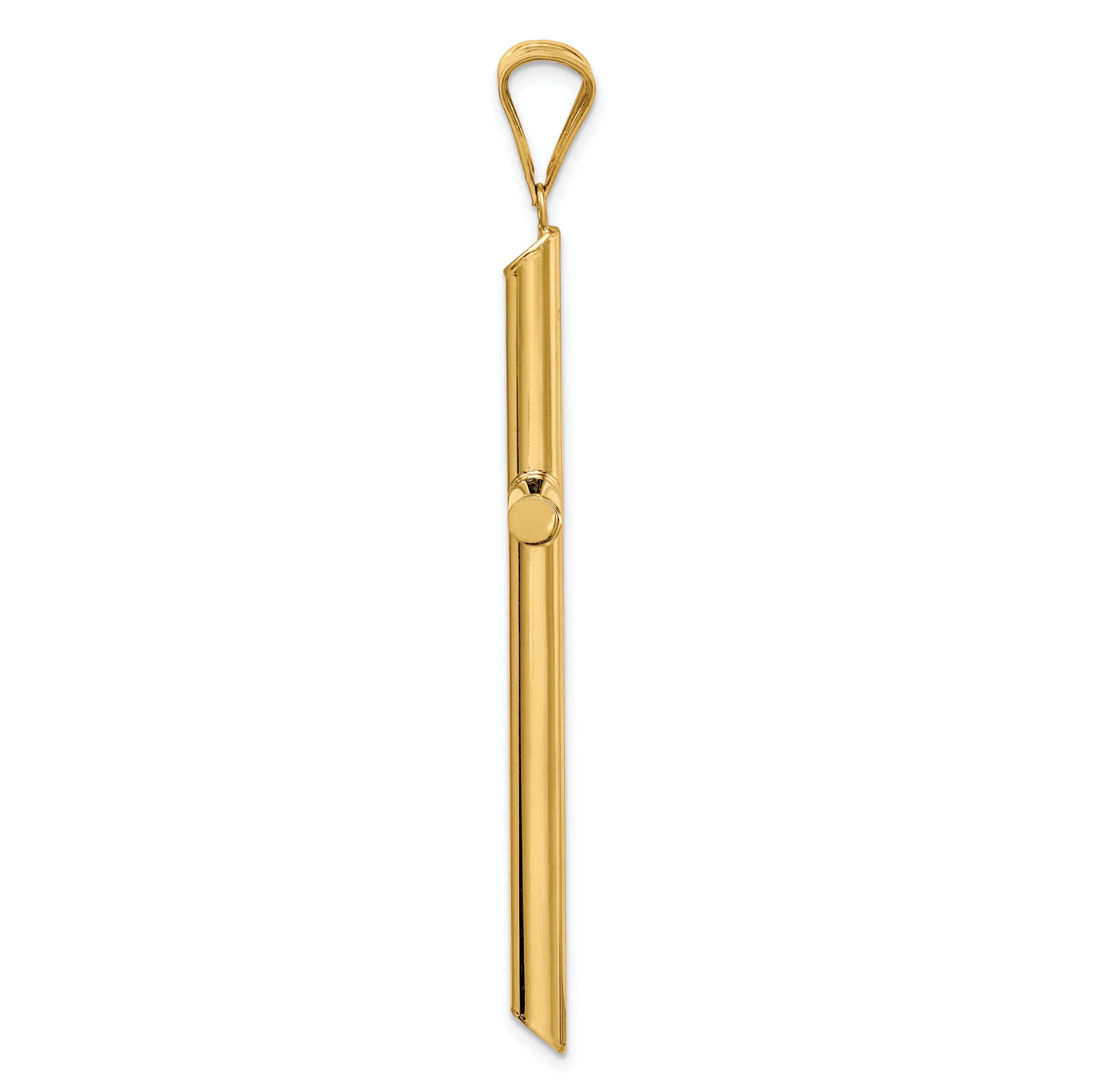 14k Polished Tube Cross Pendant