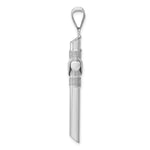 14K White Gold w/Center Wrap Tube Cross Pendant