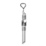 14K White Gold w/Center Wrap Tube Cross Pendant