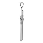 14K White Gold w/Center Wrap Tube Cross Pendant
