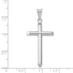 14k White Gold Polished Tube Cross Pendant