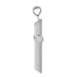 14k White Gold Polished Tube Cross Pendant