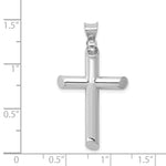 14k White Gold Polished Tube Cross Pendant