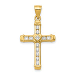 14k CZ Cross Pendant