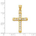 14k CZ Cross Pendant