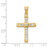 14k CZ Cross Pendant