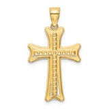 14k Diamond-cut Cross Pendant