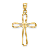 14k Polished Rounded Cross w/-X- Center Pendant
