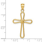 14k Polished Rounded Cross w/-X- Center Pendant