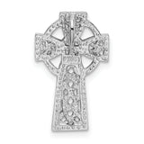 14k White Gold Polished Celtic Cross Slide