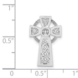 14k White Gold Polished Celtic Cross Slide