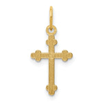 14k Small D/C Budded Cross Pendant