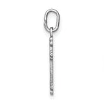 14k White Gold Polished D/C Small Budded Cross Charm