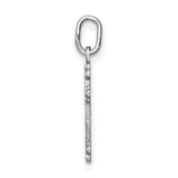 14k White Gold Polished D/C Small Budded Cross Charm