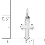 14k White Gold Mini Polished Cross Charm