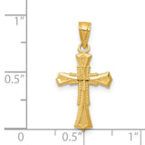 14k Diamond-cut Cross Pendant