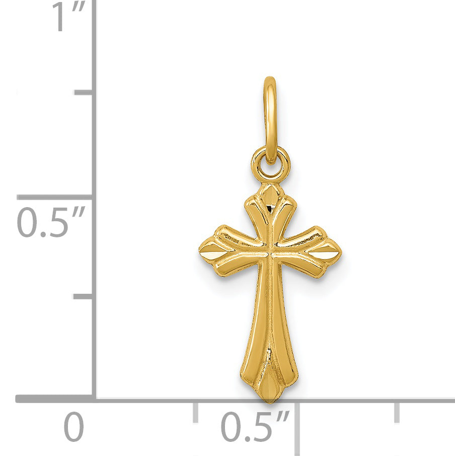 14k Polished D/C Small Cross Charm