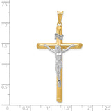 14k Two-Tone Polished Crucifix Pendant